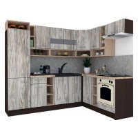 Bucatarie de Colt COSSY NEW 180-250 DR., Wenge / Decor K084
